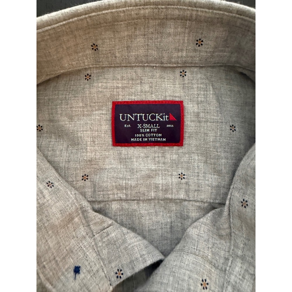 UNTUCKit Slim Fit Button Down Shirt Womens XS (0-2) Gray Business Casual Career - Picture 6 of 13